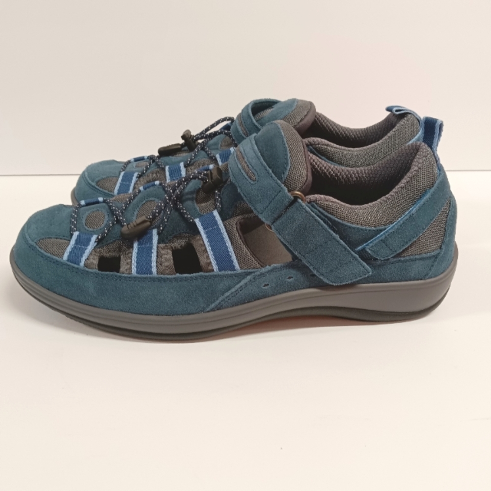 NEW Orthofeet 12 WIDE Women's Verona Fisherman Sandal Blue